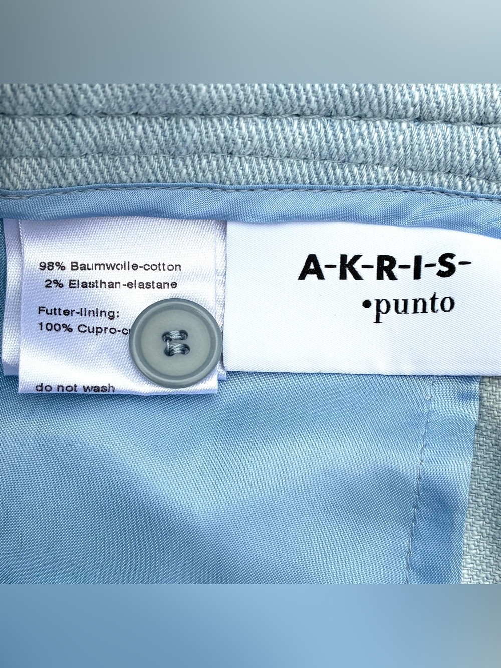 Akris Punto Chieko Cotton Denim Light Wide Leg Pants Sz 8 - Picture 3 of 7